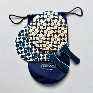 Coach Navy Blue Wooden Beach Paddle Ball Set (2)